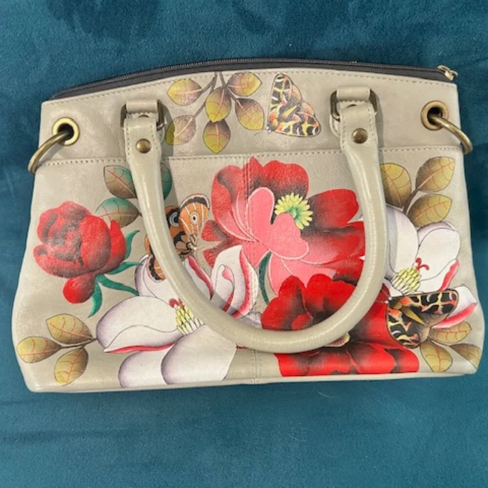 Anna By Anuschka Hand Painted Leather Purse - Picture 7 of 9